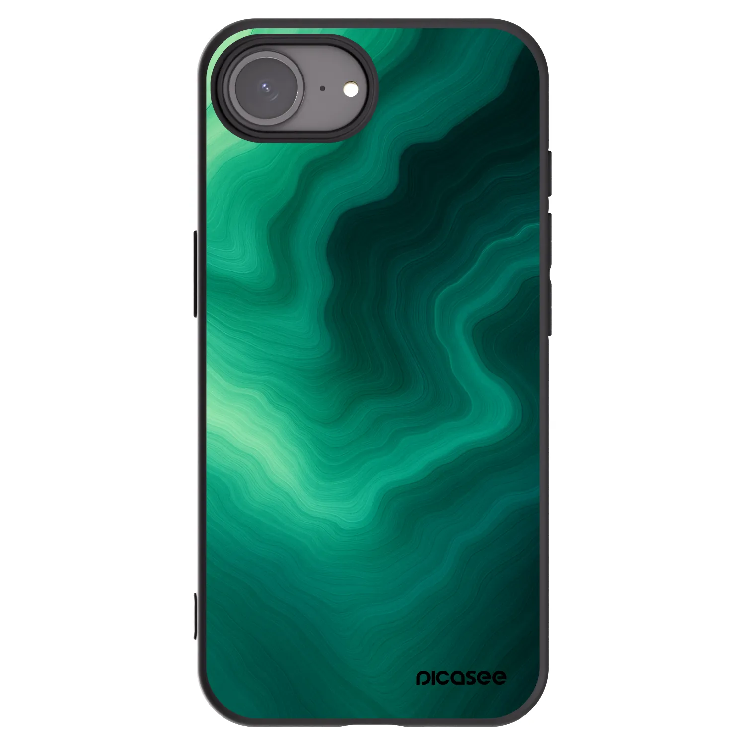 Picasee crna silikonska maskica za Apple iPhone 17e - Malachite