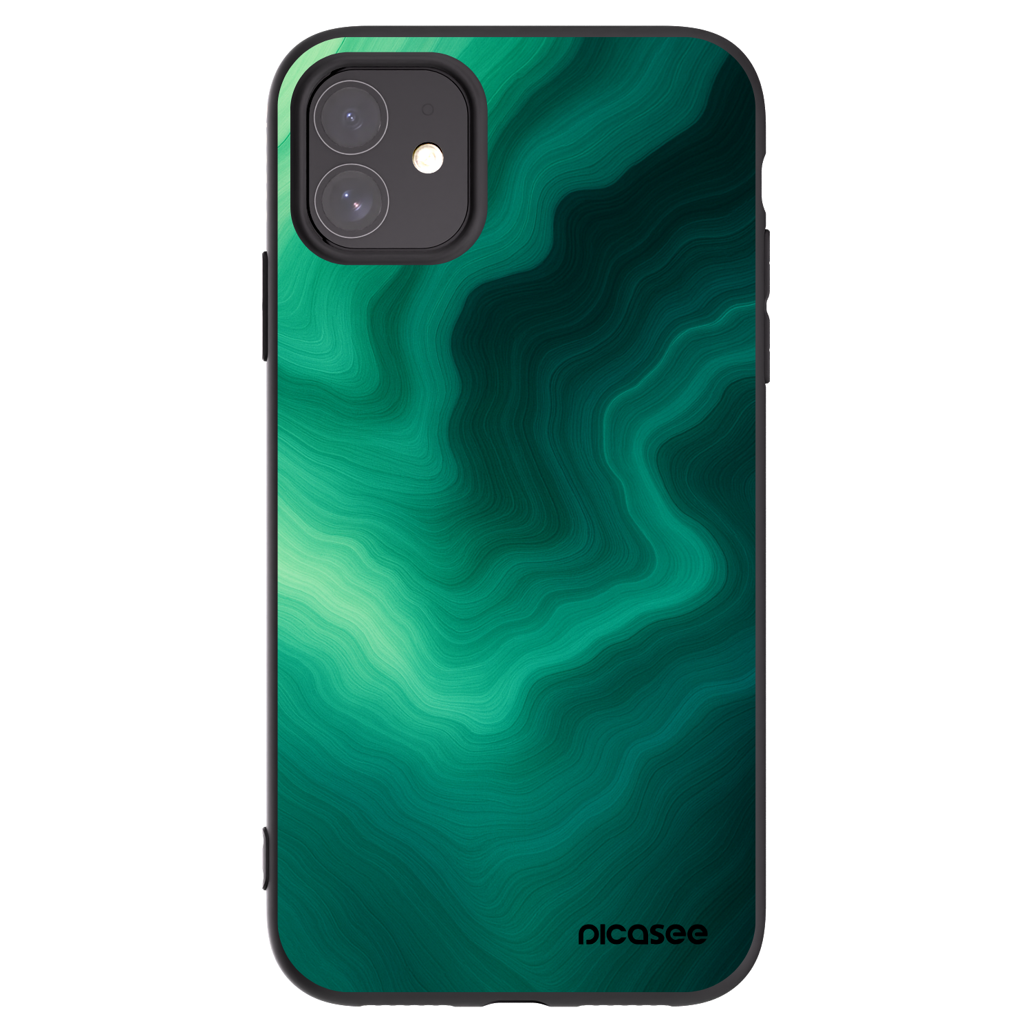 Picasee crna silikonska maskica za Apple iPhone 11 - Malachite
