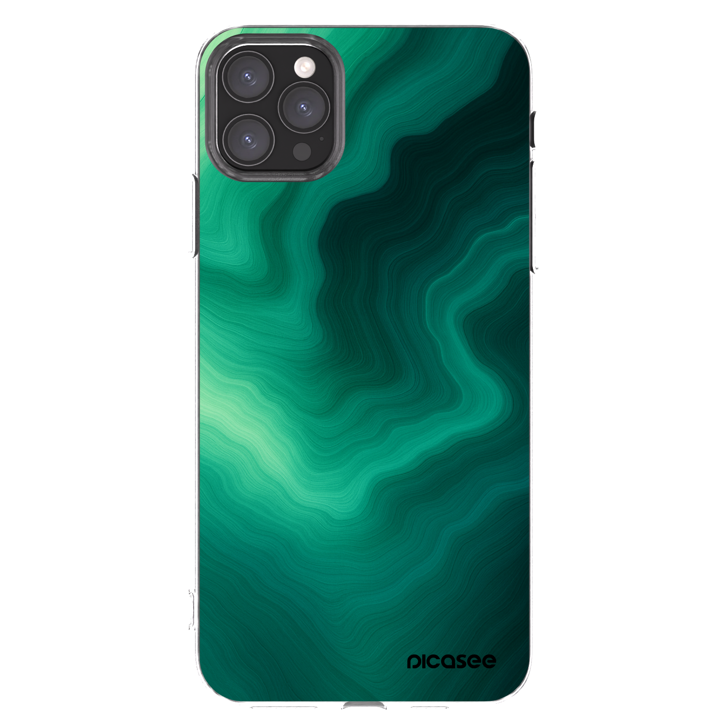 Picasee silikonska prozirna maskica za Apple iPhone 11 Pro Max - Malachite