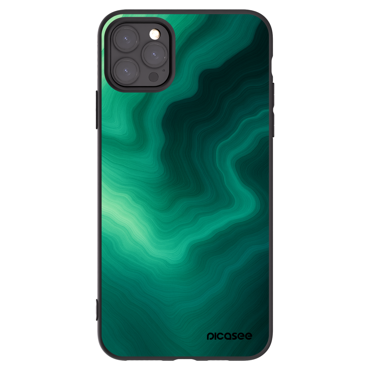 Picasee crna silikonska maskica za Apple iPhone 11 Pro Max - Malachite