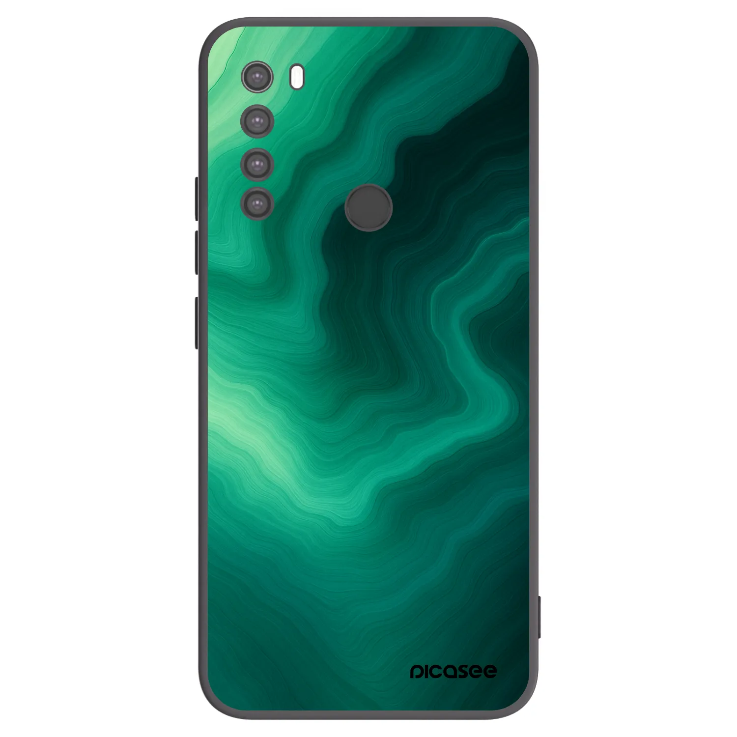 Picasee crna silikonska maskica za Xiaomi Redmi Note 8 - Malachite