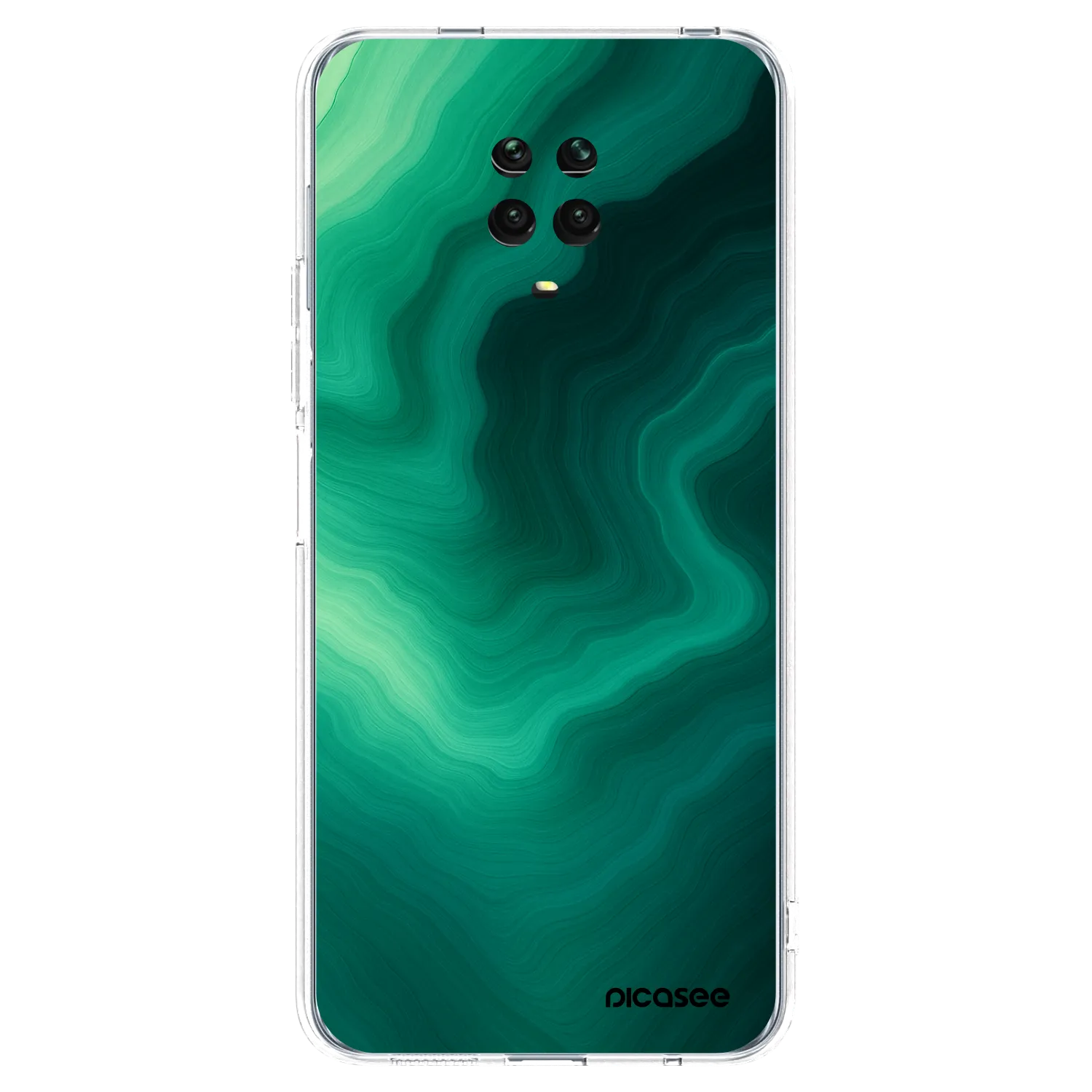 Picasee silikonska prozirna maskica za Xiaomi Redmi Note 9 Pro - Malachite