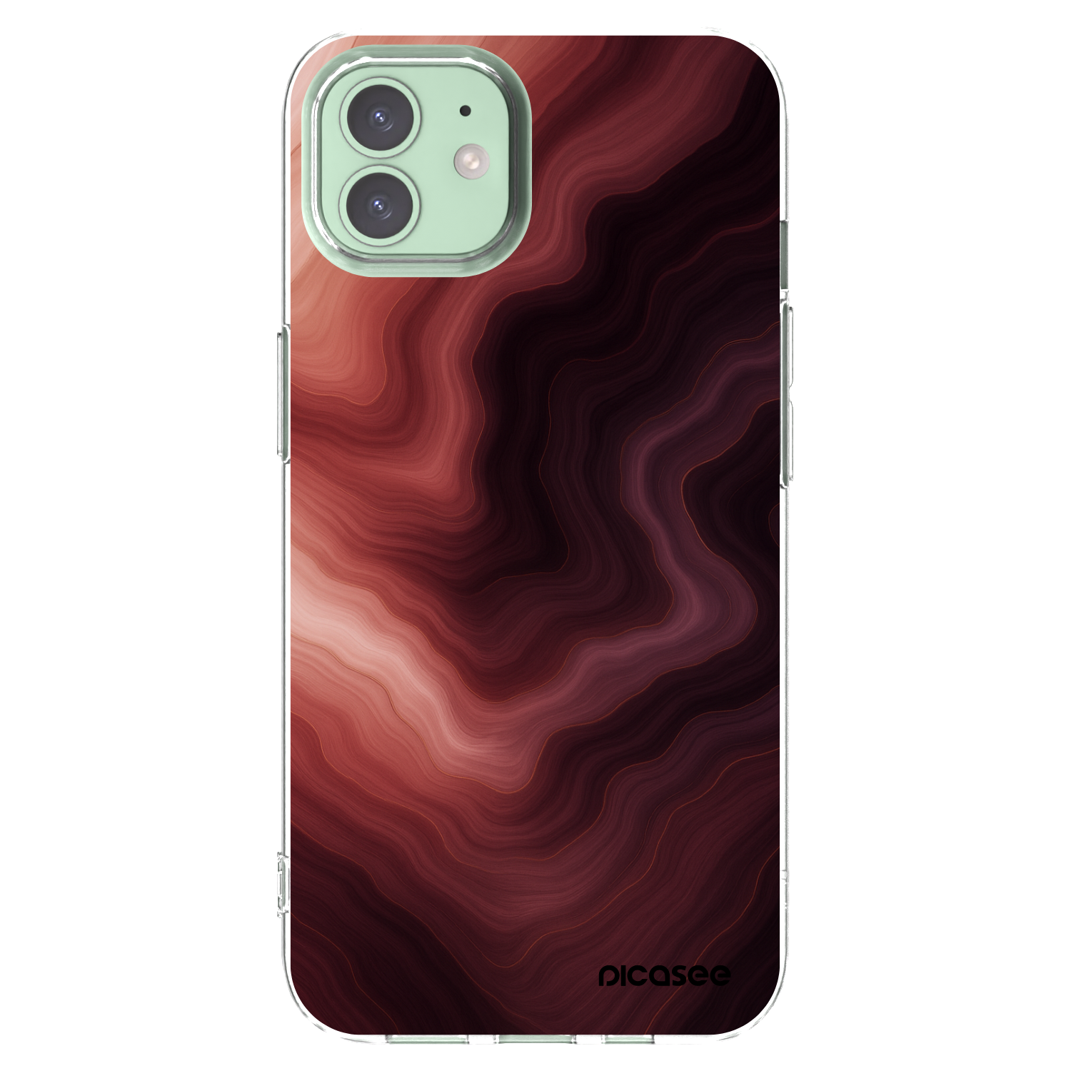 Picasee silikonska prozirna maskica za Apple iPhone 12 - Rouge