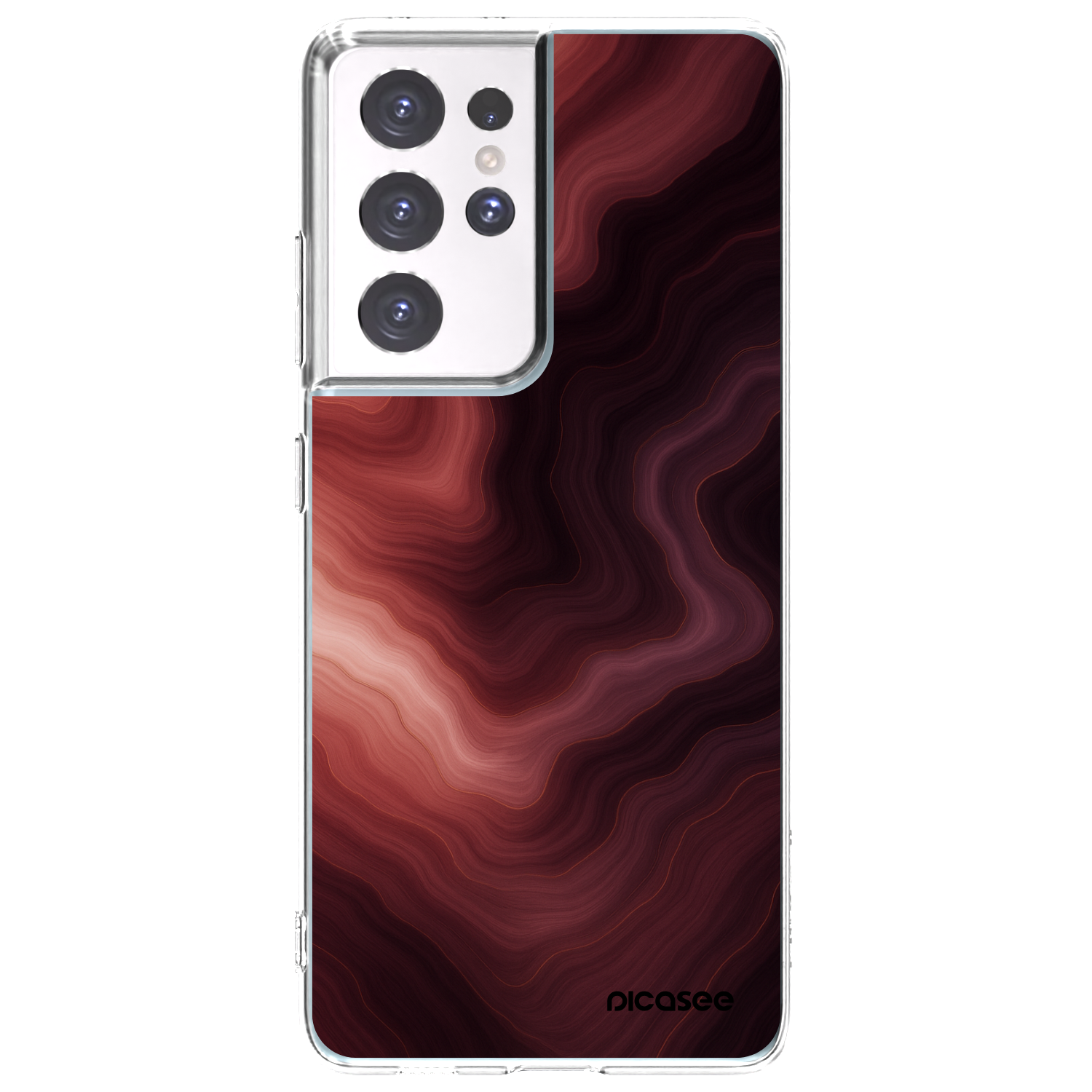 Picasee silikonska prozirna maskica za Samsung Galaxy S21 Ultra 5G G998B - Rouge