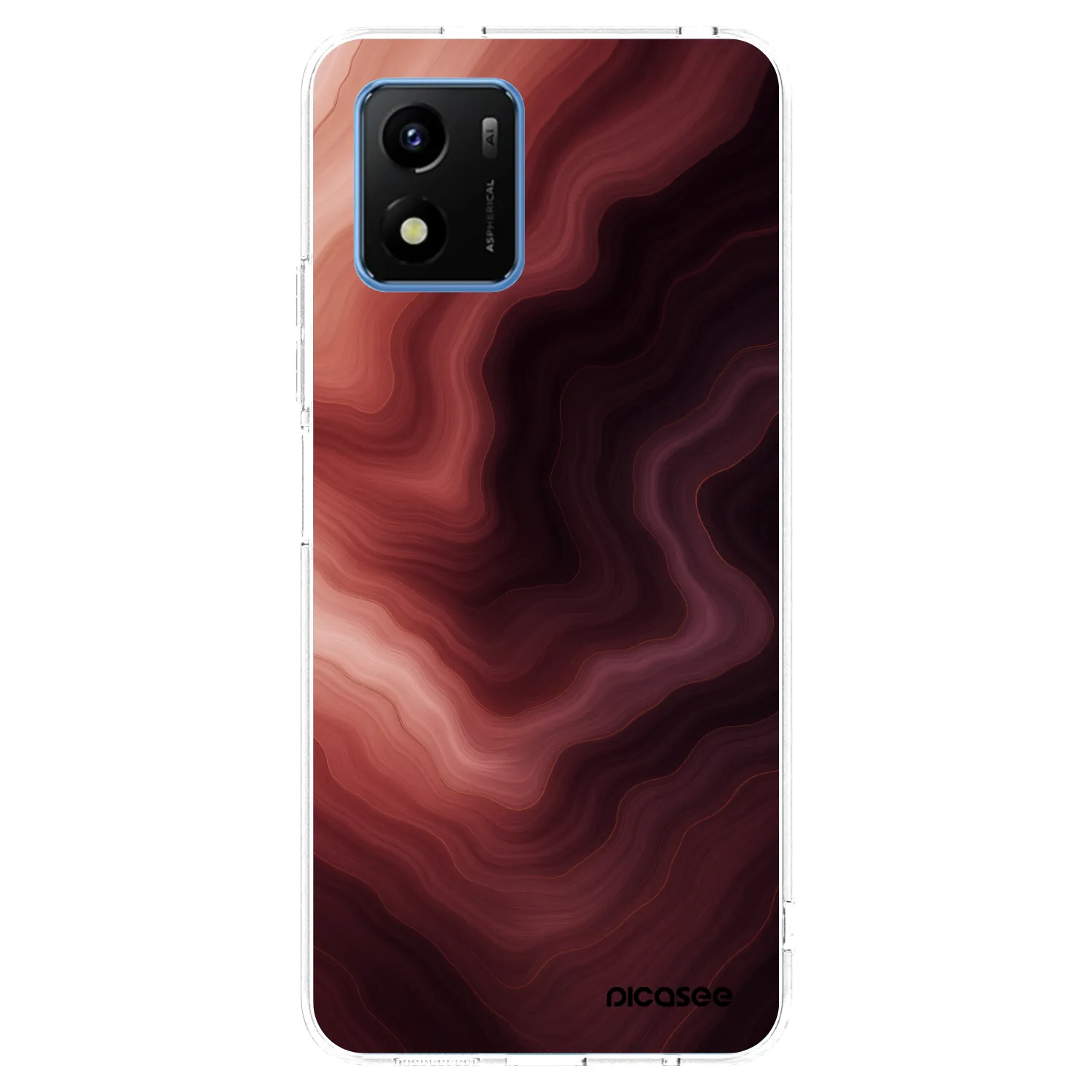 Picasee silikonska prozirna maskica za Vivo Y01 - Rouge