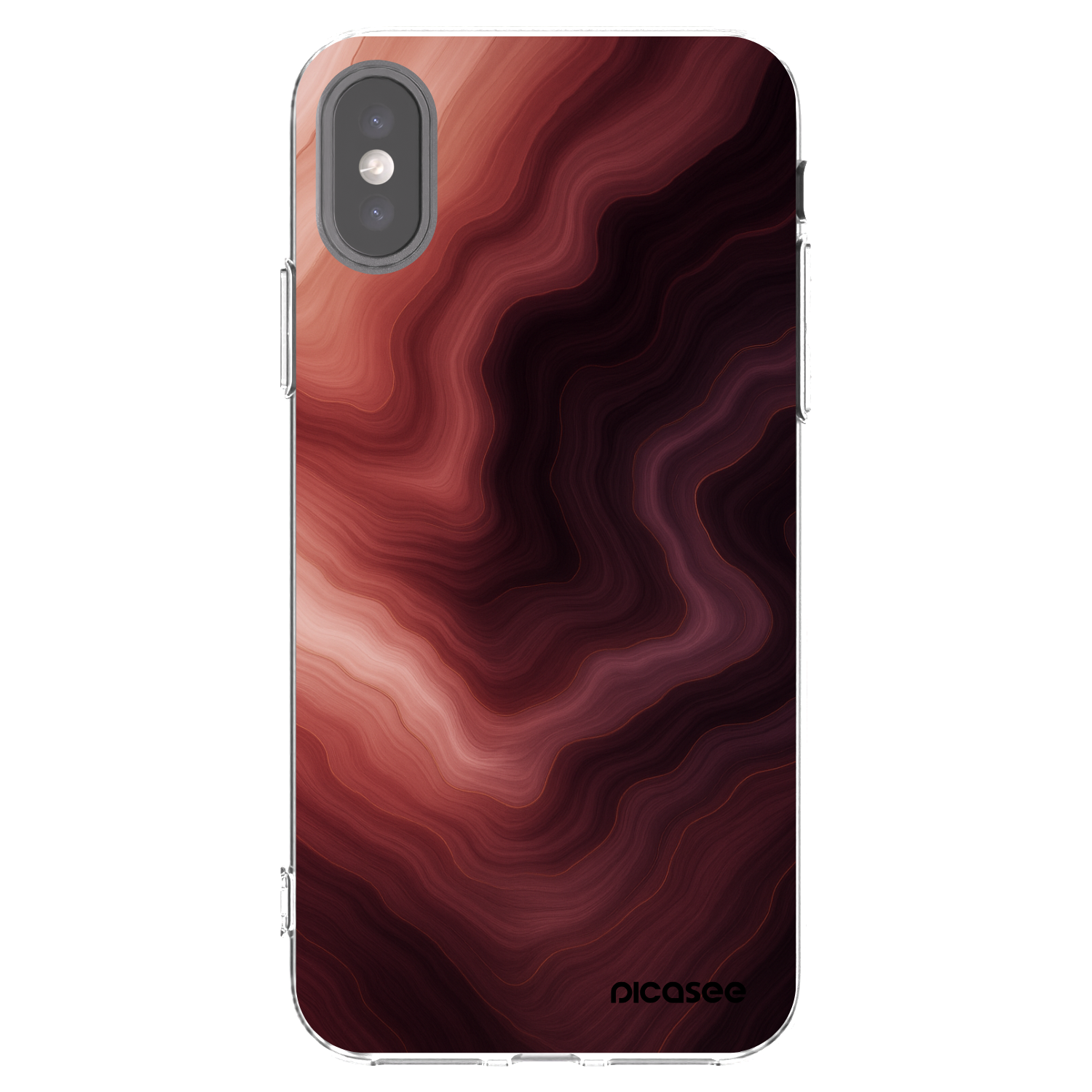 Picasee silikonska prozirna maskica za Apple iPhone X/XS - Rouge
