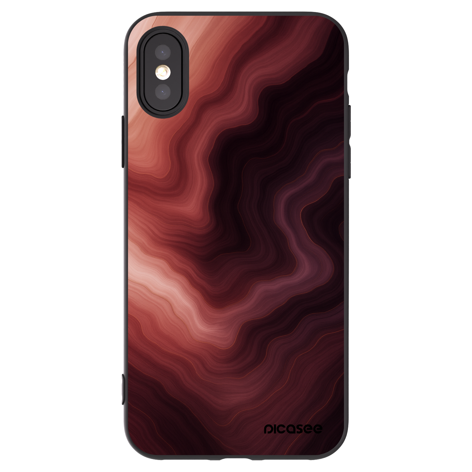 Picasee crna silikonska maskica za Apple iPhone X/XS - Rouge
