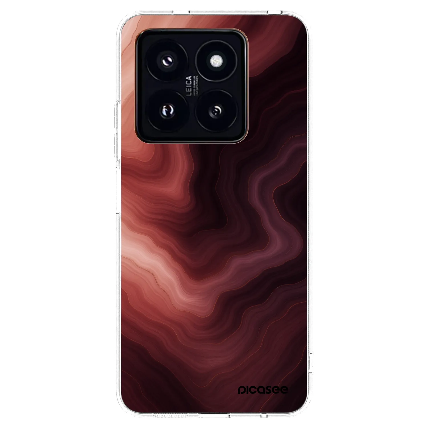 Picasee silikonska prozirna maskica za Xiaomi 14 Pro - Rouge
