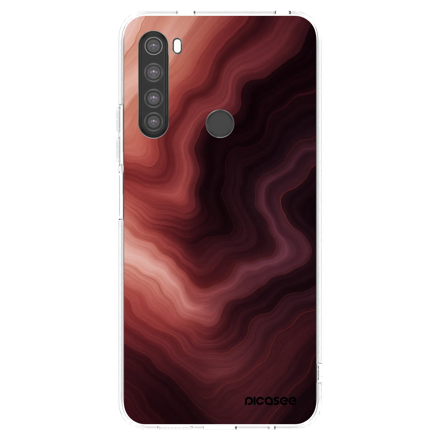 Picasee silikonska prozirna maskica za Xiaomi Redmi Note 8 - Rouge