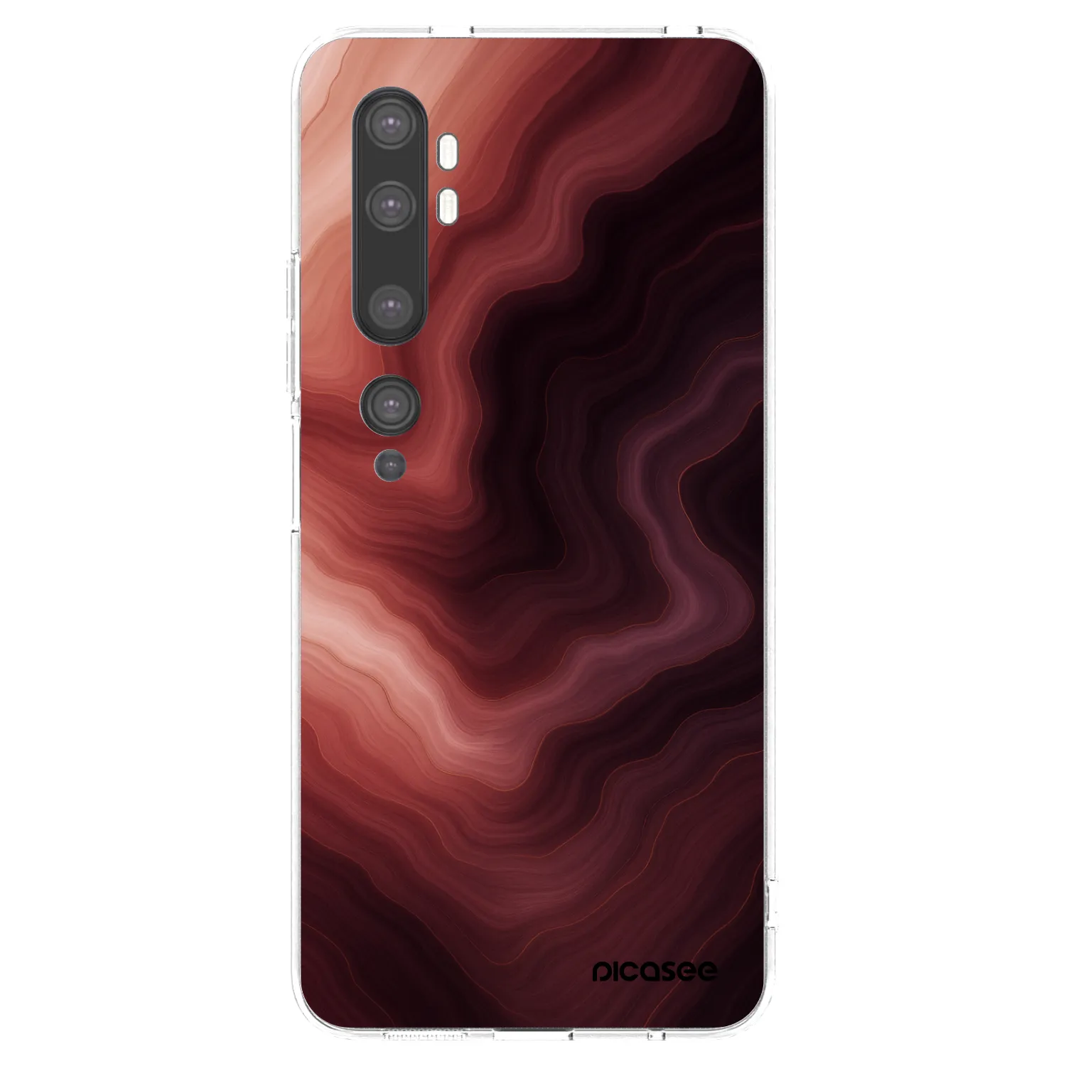 Picasee silikonska prozirna maskica za Xiaomi Mi Note 10 (Pro) - Rouge