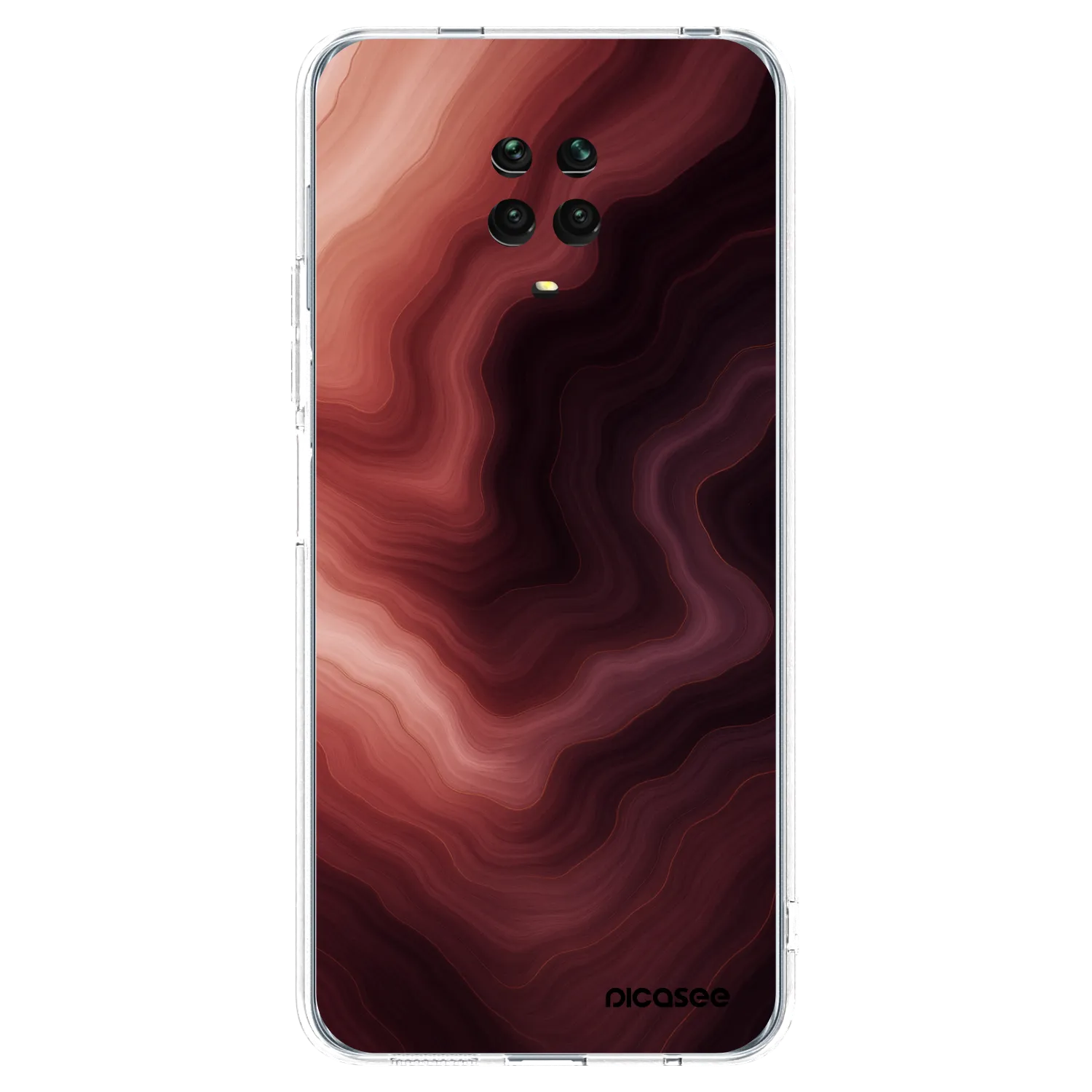 Picasee silikonska prozirna maskica za Xiaomi Redmi Note 9 Pro - Rouge