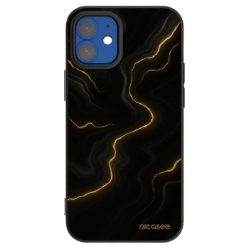 Picasee crna silikonska maskica za Apple iPhone 12 mini - Thunder