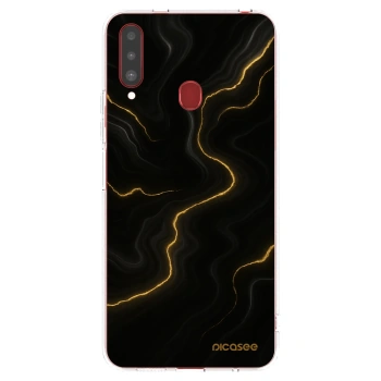 Picasee silikonska prozirna maskica za Samsung Galaxy A20s - Thunder