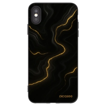 Picasee crna silikonska maskica za Apple iPhone XS Max - Thunder