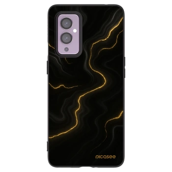 Picasee crna silikonska maskica za OnePlus 9 - Thunder