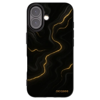 Picasee crna silikonska maskica za Apple iPhone 16 - Thunder