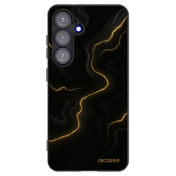 Picasee crna silikonska maskica za Samsung Galaxy S25 5G - Thunder