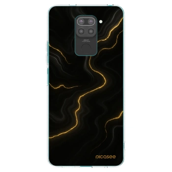 Picasee crna silikonska maskica za Xiaomi Redmi Note 9 - Thunder
