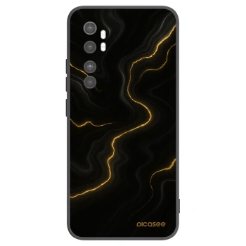 Picasee crna silikonska maskica za Xiaomi Mi Note 10 Lite - Thunder