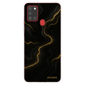 Picasee silikonska prozirna maskica za Samsung Galaxy A21s - Thunder