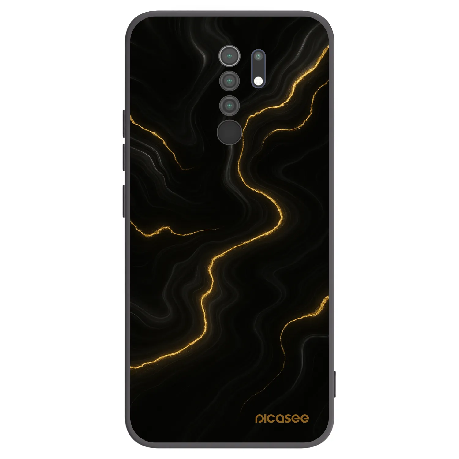Picasee crna silikonska maskica za Xiaomi Redmi 9 - Thunder