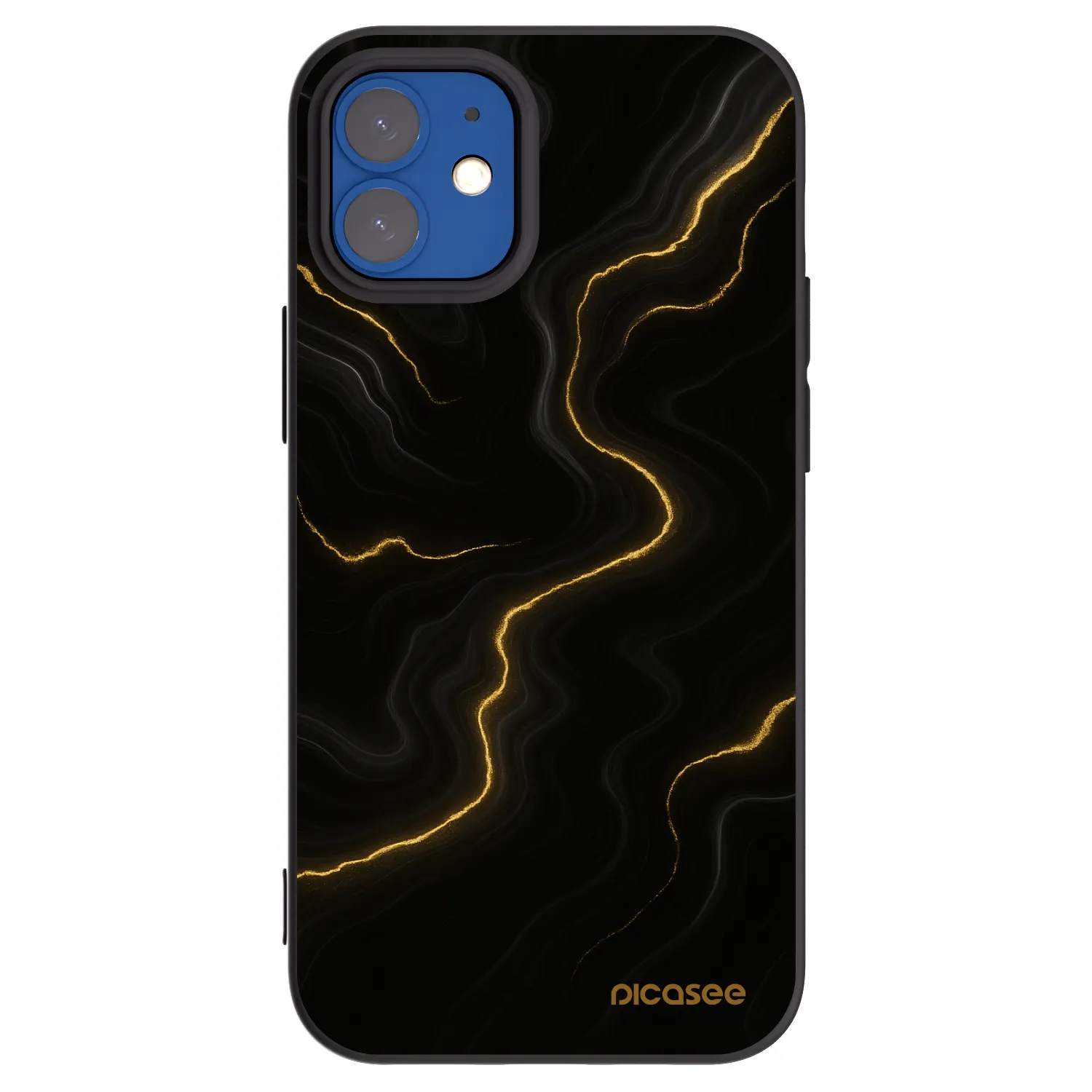 Picasee crna silikonska maskica za Apple iPhone 12 mini - Thunder