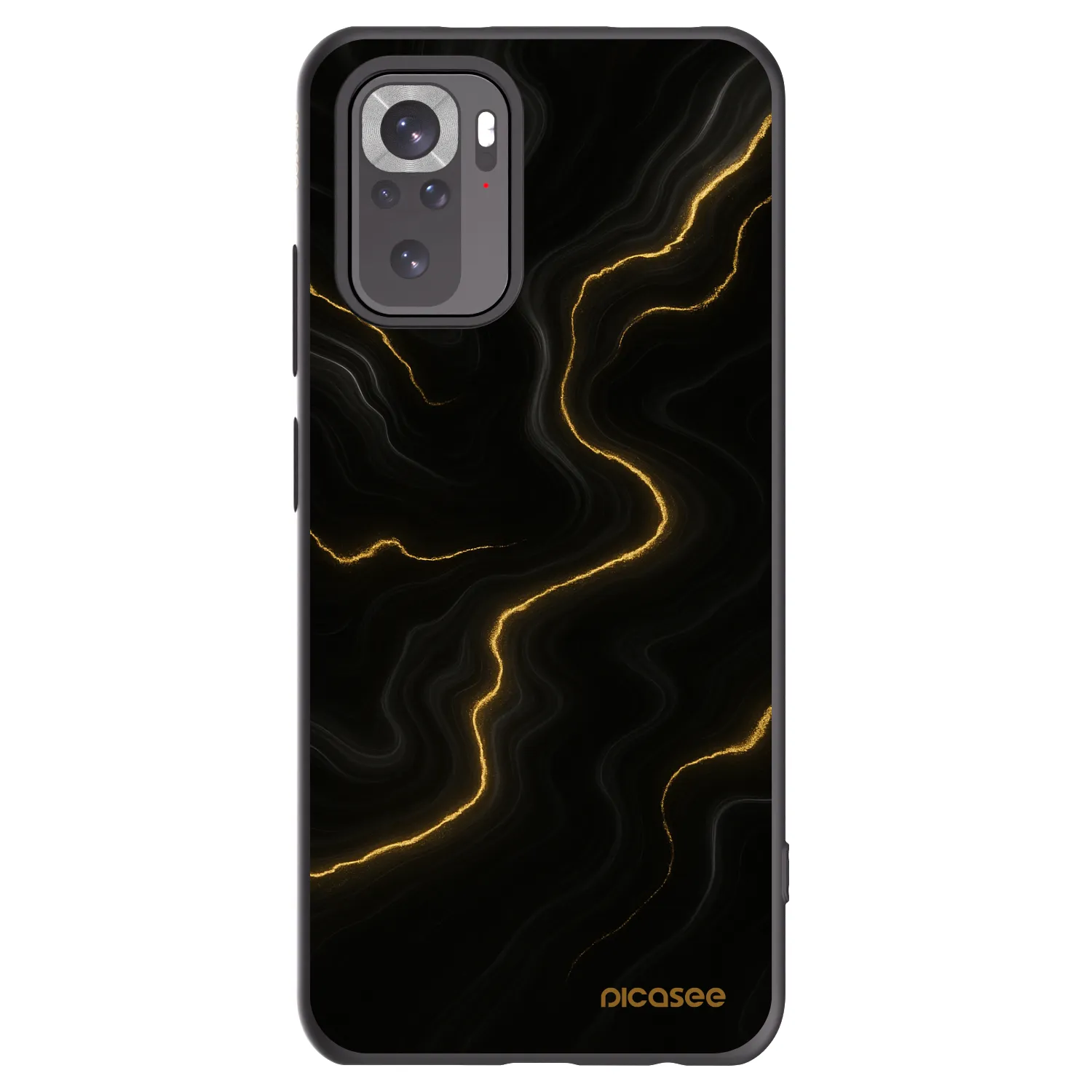 Picasee crna silikonska maskica za Xiaomi Redmi Note 10 - Thunder