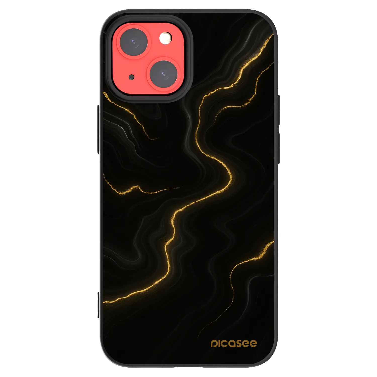 Picasee crna silikonska maskica za Apple iPhone 13 mini - Thunder