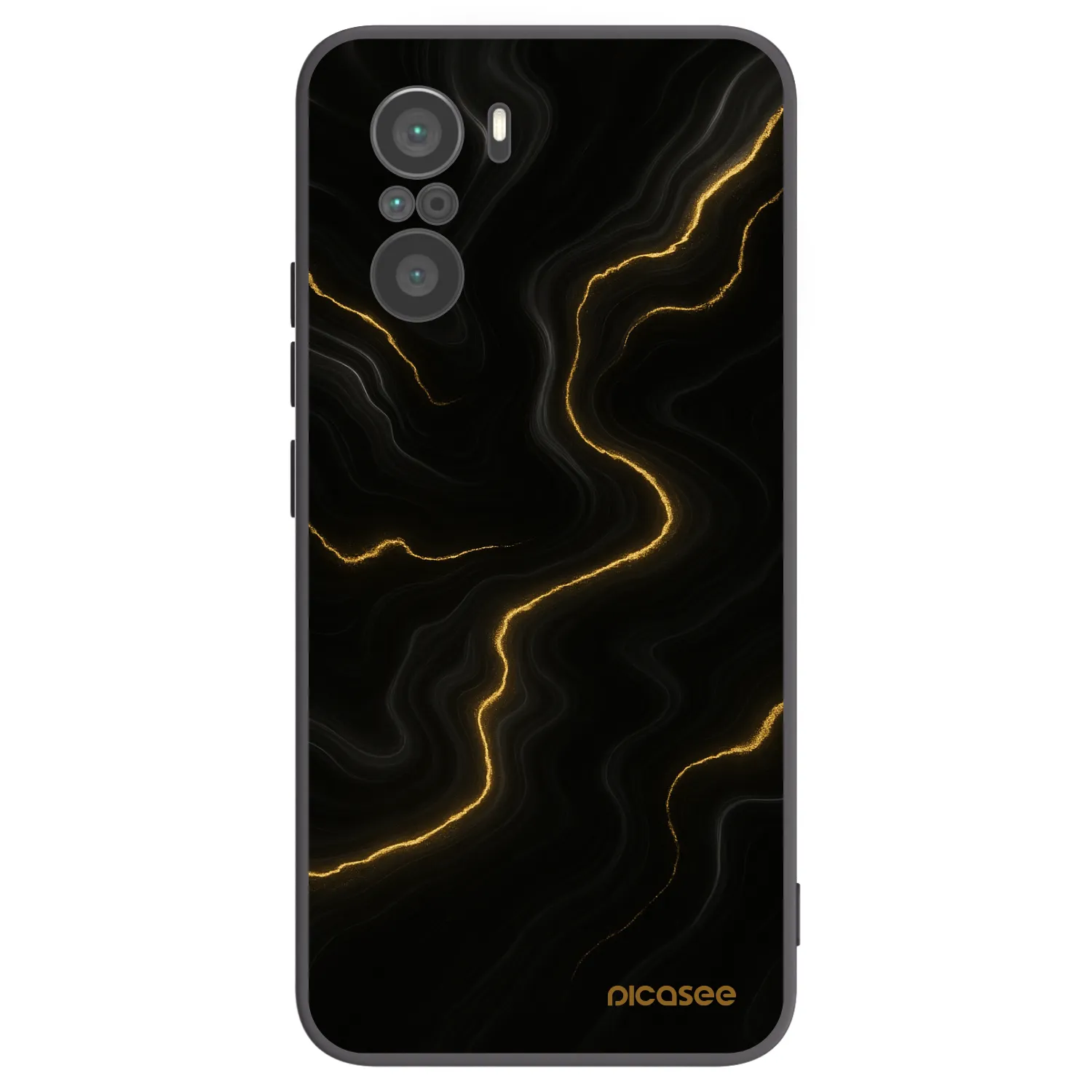Picasee crna silikonska maskica za Xiaomi Poco F3 - Thunder