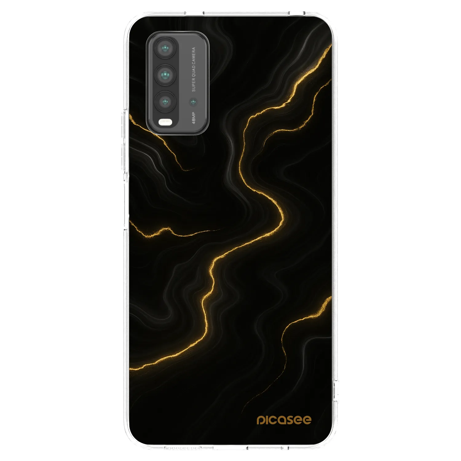 Picasee crna silikonska maskica za Xiaomi Redmi 9T - Thunder