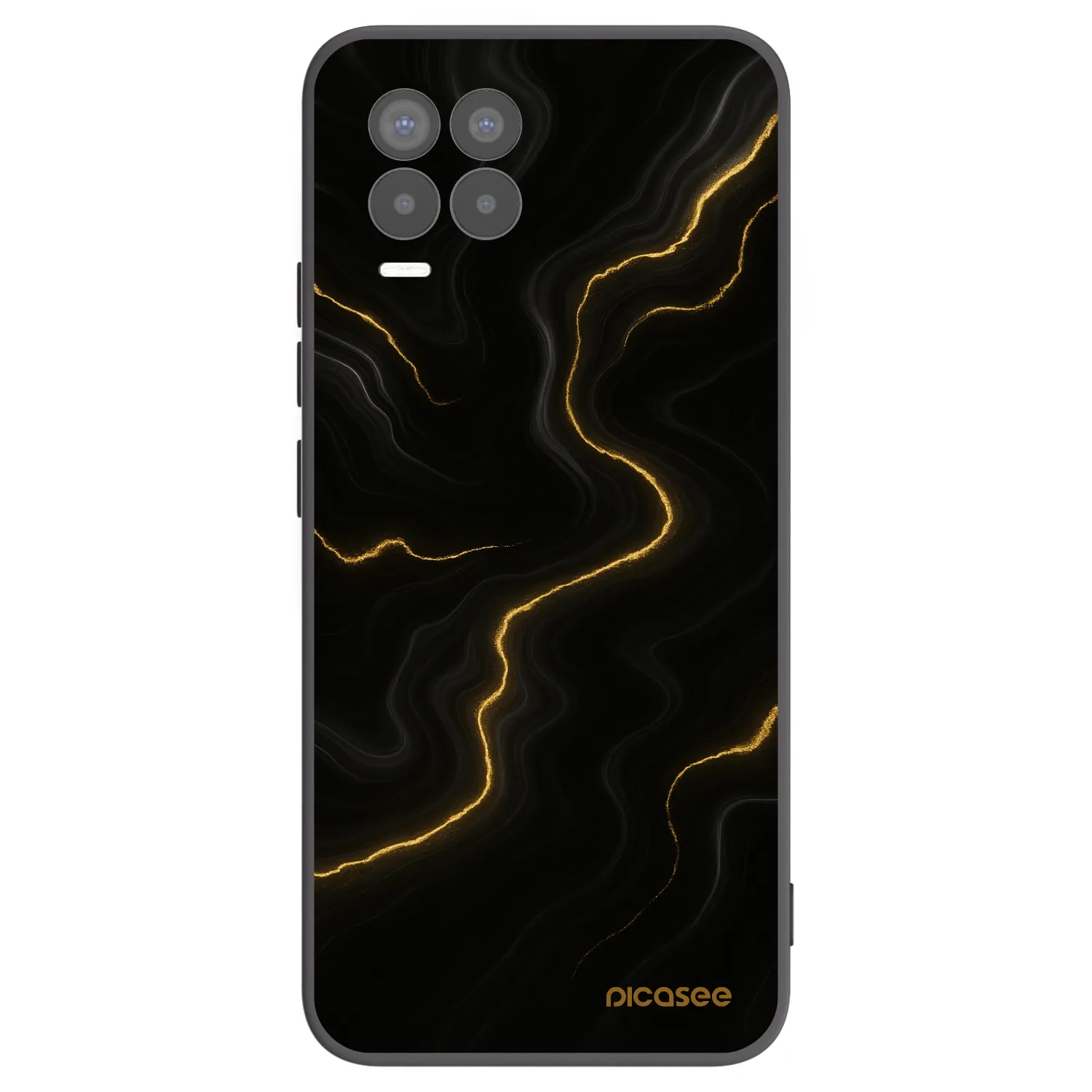 Picasee crna silikonska maskica za Realme 8 Pro - Thunder