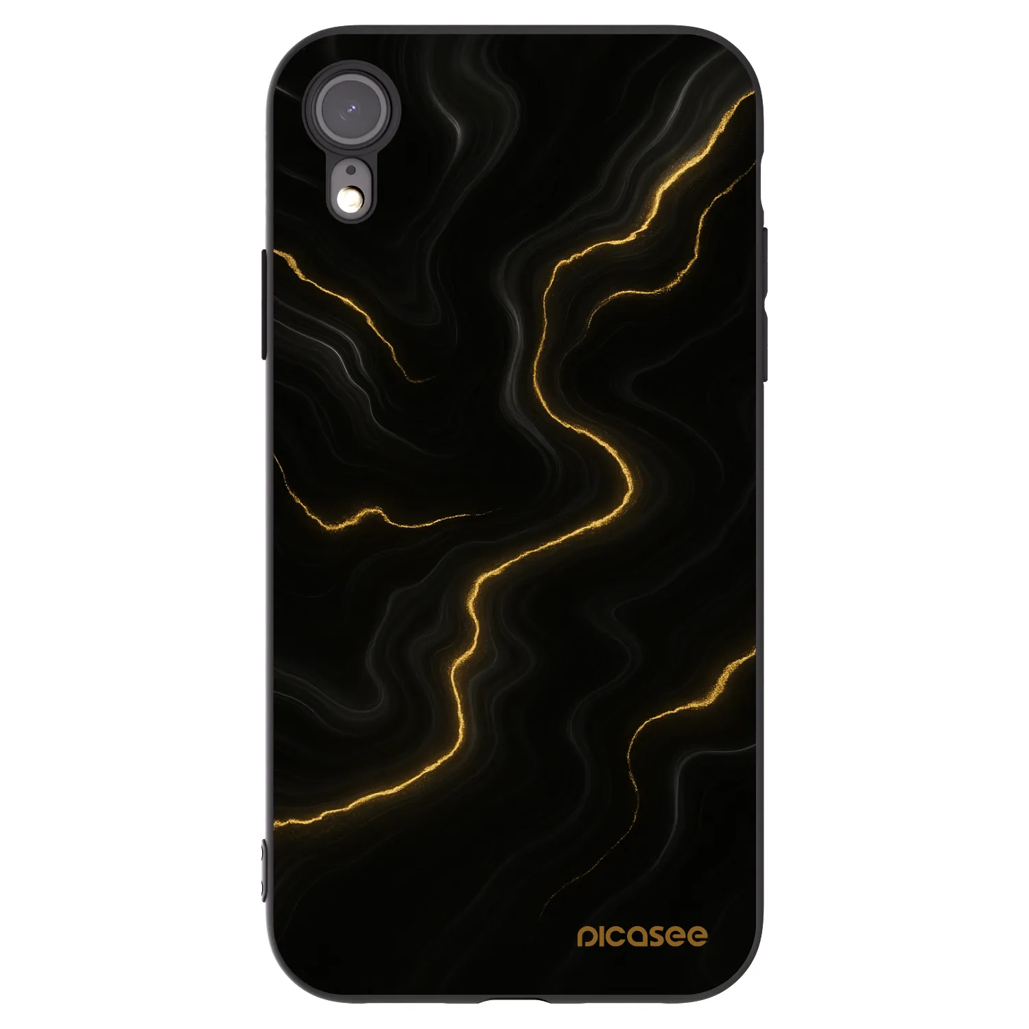 Picasee crna silikonska maskica za Apple iPhone XR - Thunder