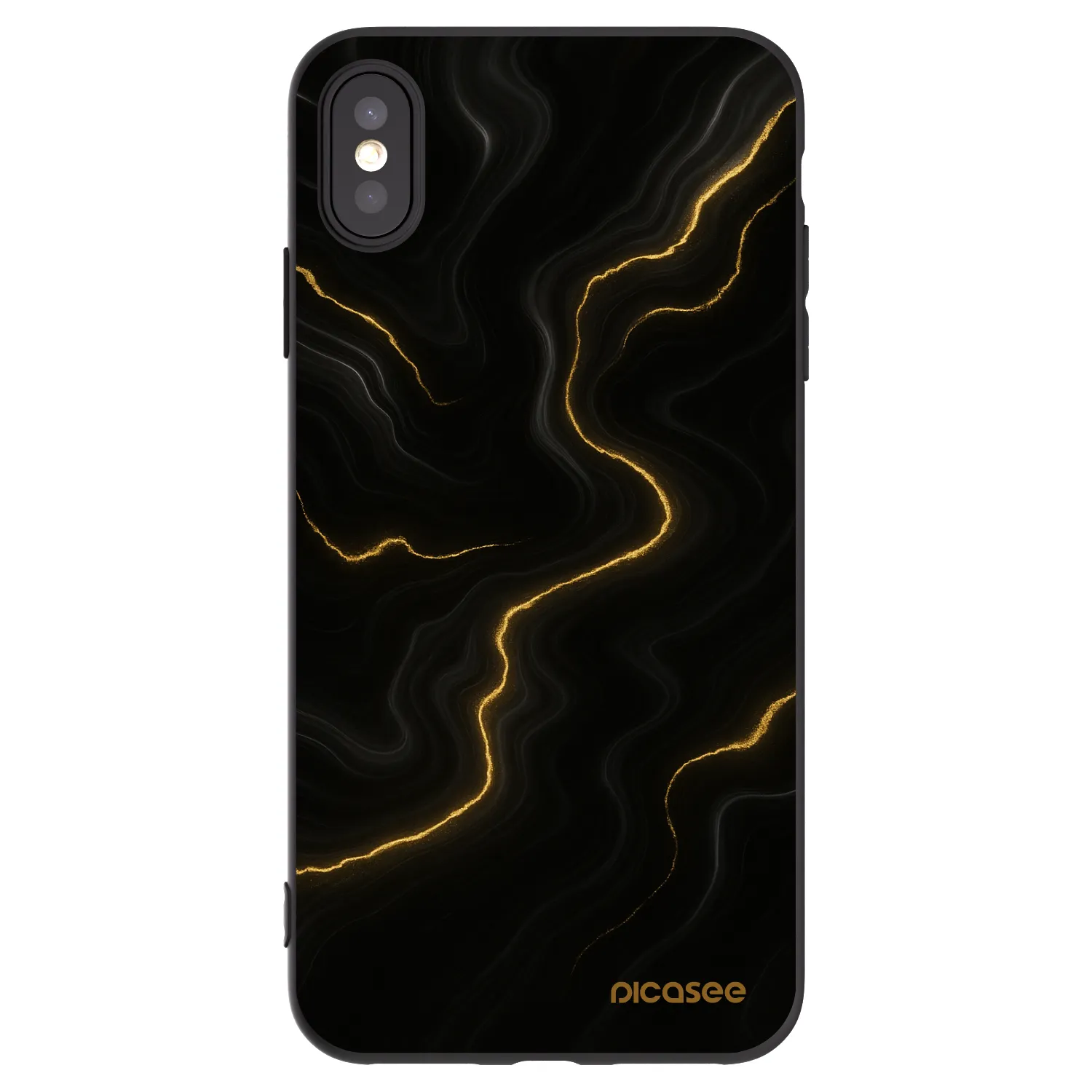 Picasee crna silikonska maskica za Apple iPhone XS Max - Thunder