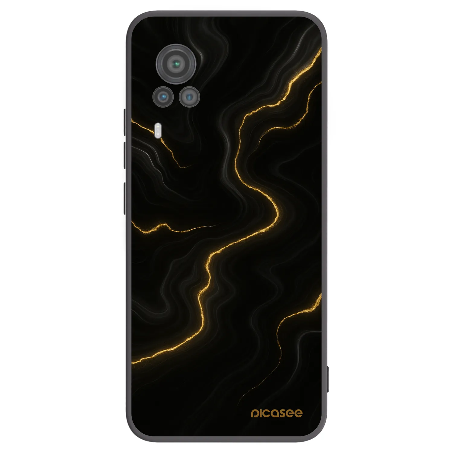 Picasee crna silikonska maskica za Vivo X60 Pro 5G - Thunder