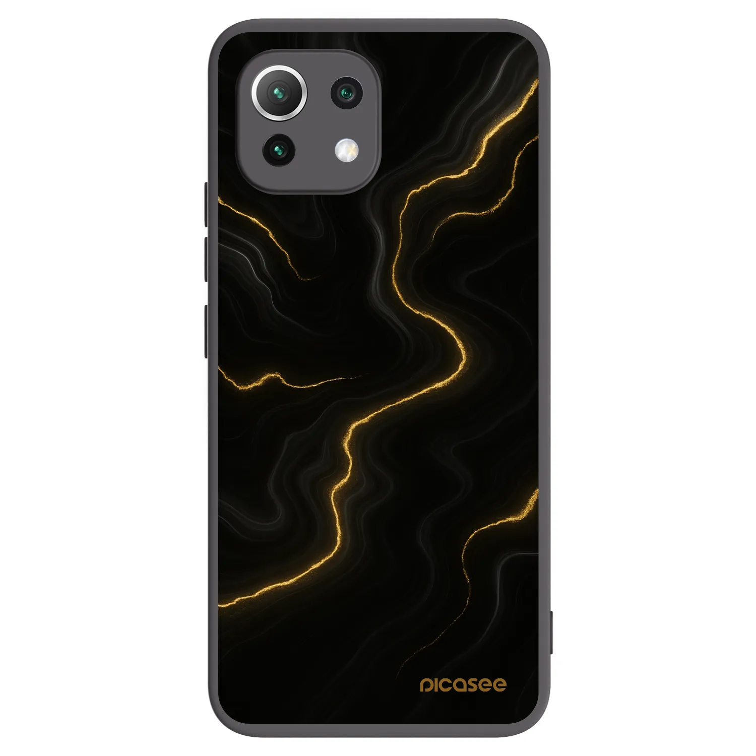 Picasee crna silikonska maskica za Xiaomi 11 Lite 5G NE - Thunder
