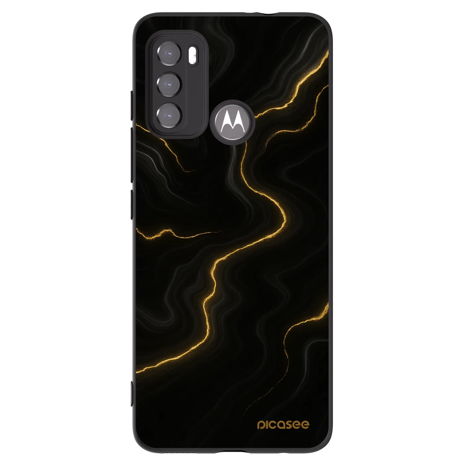 Picasee crna silikonska maskica za Motorola Moto G60 - Thunder