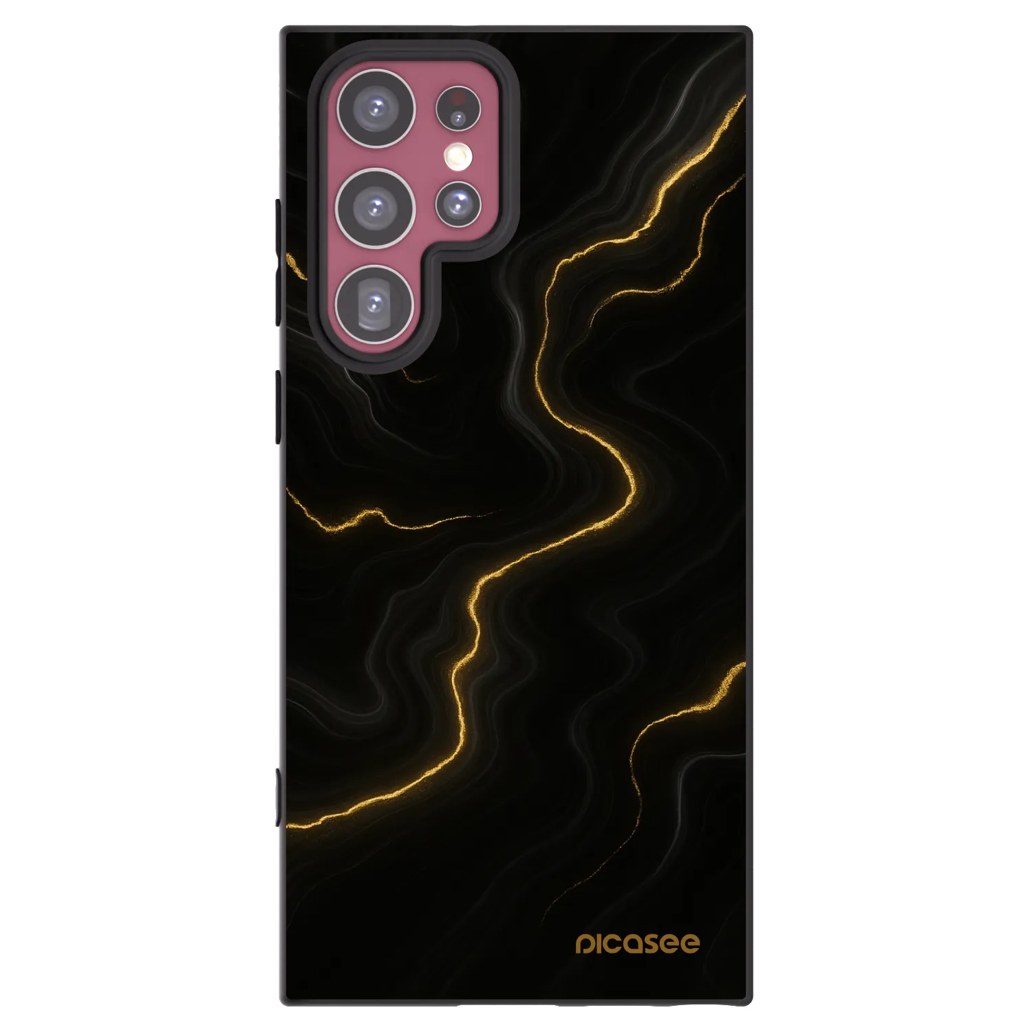 Picasee crna silikonska maskica za Samsung Galaxy S22 Ultra 5G - Thunder