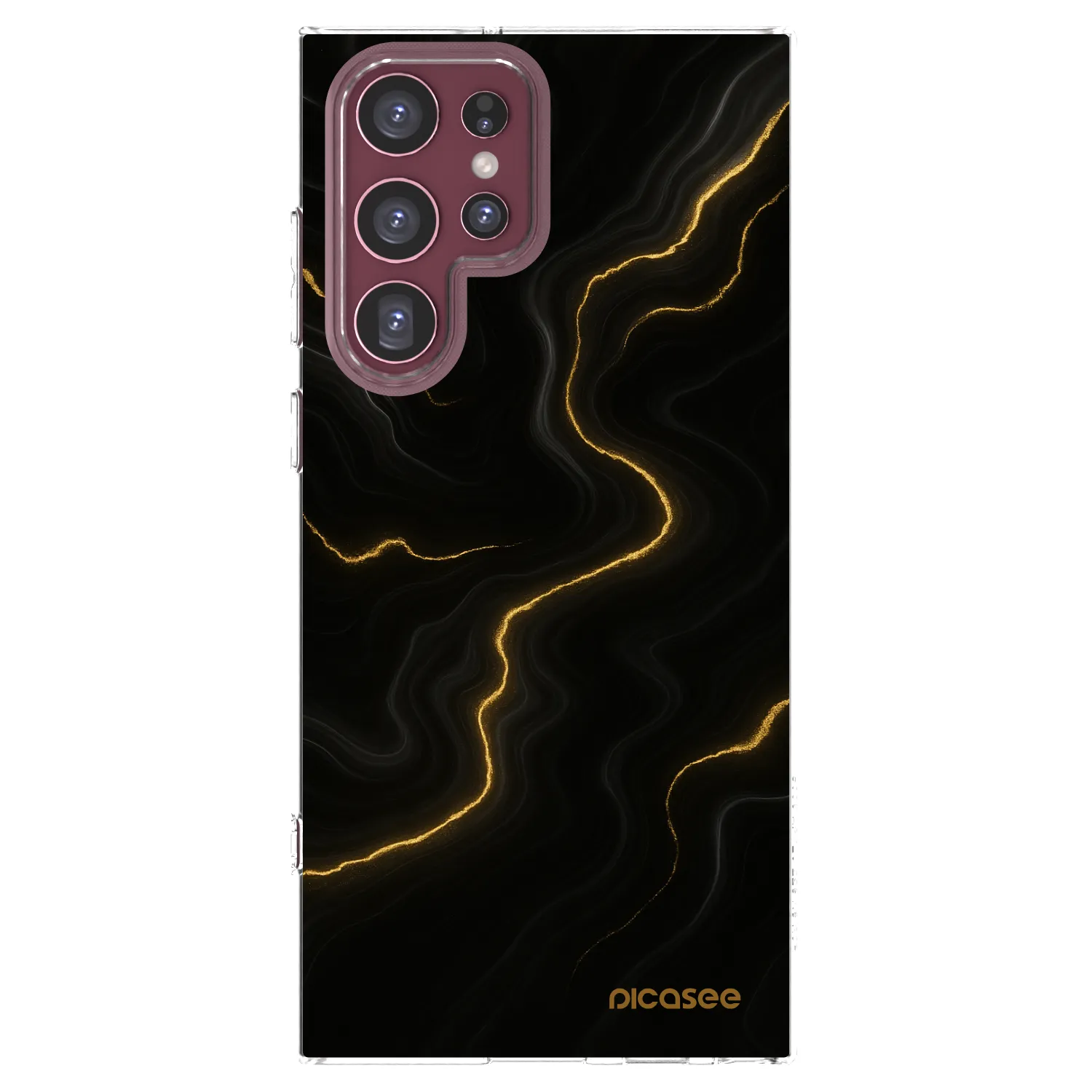 Picasee silikonska prozirna maskica za Samsung Galaxy S22 Ultra 5G - Thunder