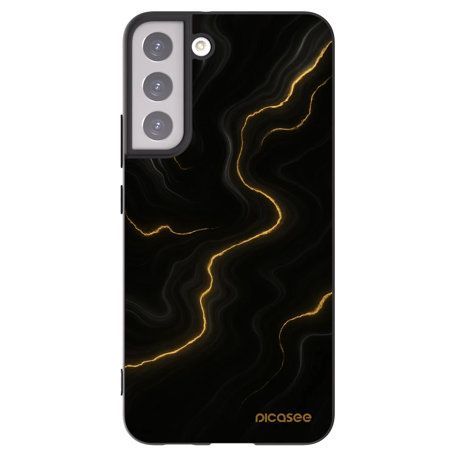 Picasee crna silikonska maskica za Samsung Galaxy S22+ 5G - Thunder