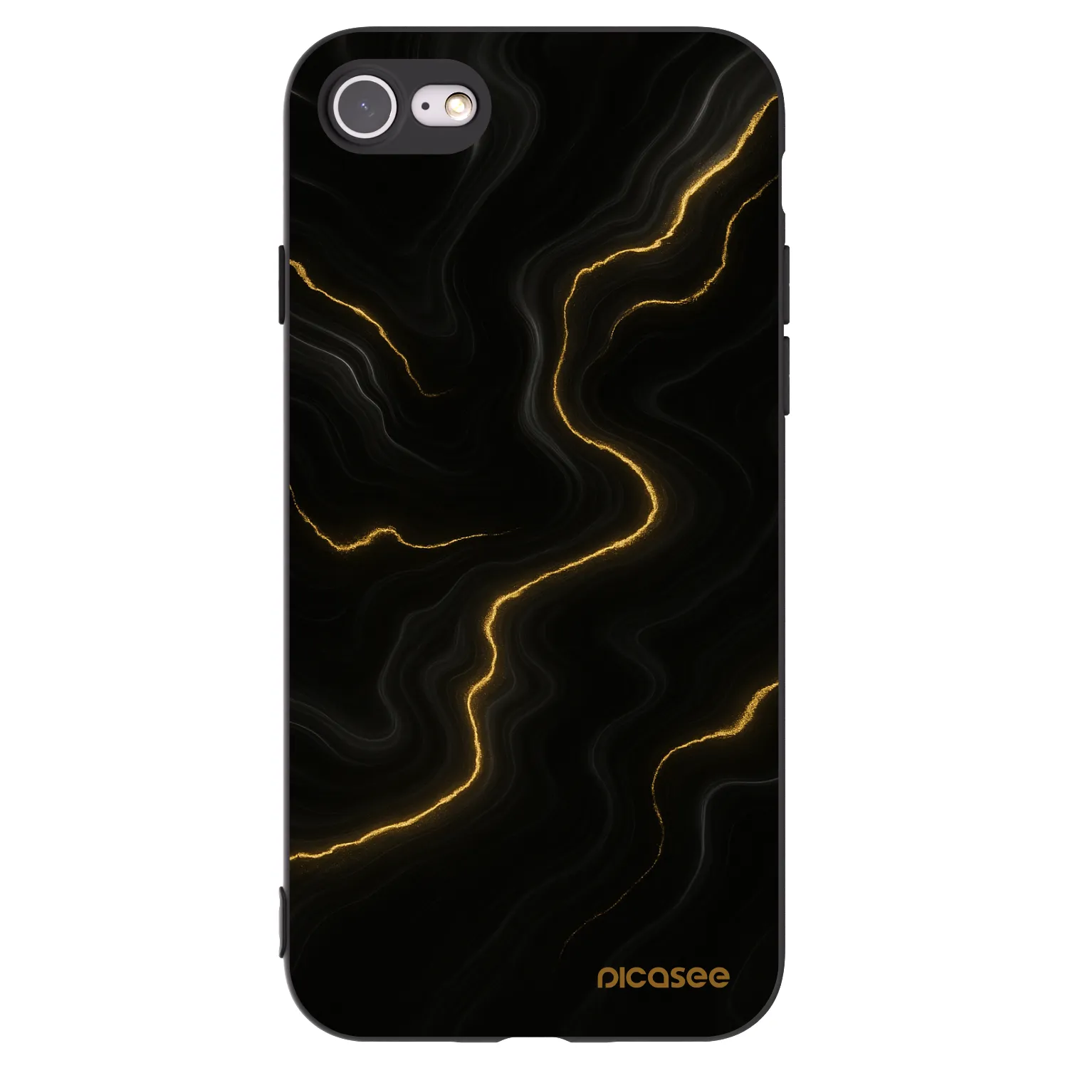 Picasee crna silikonska maskica za Apple iPhone SE 2022 - Thunder