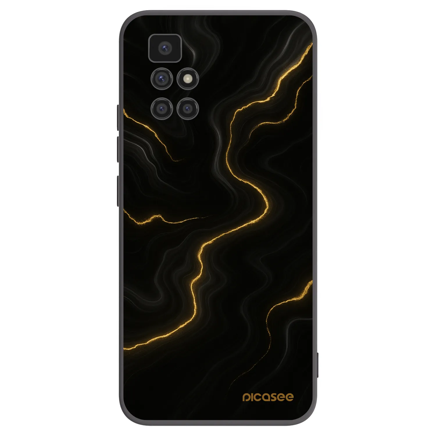 Picasee crna silikonska maskica za Xiaomi Redmi 10 (2022) - Thunder