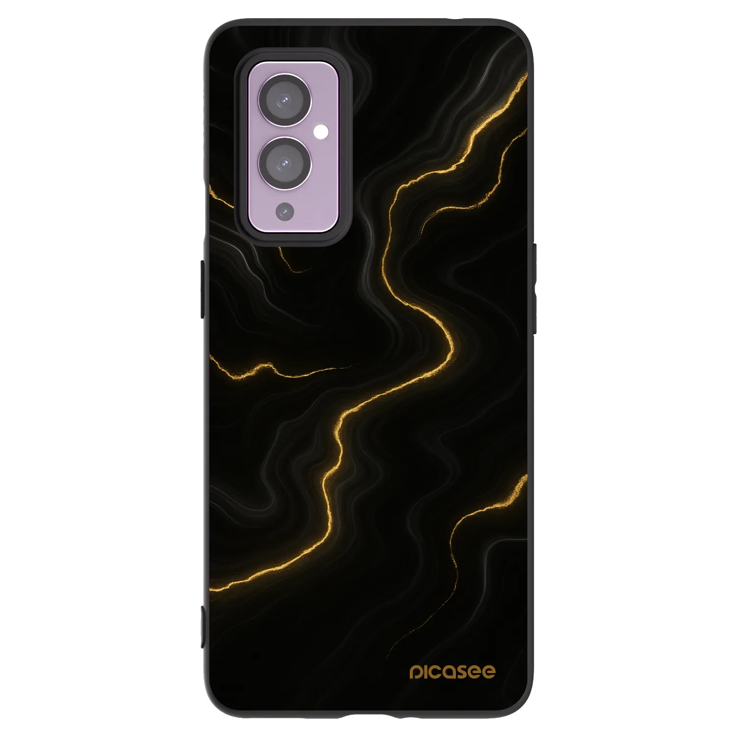 Picasee crna silikonska maskica za OnePlus 9 - Thunder