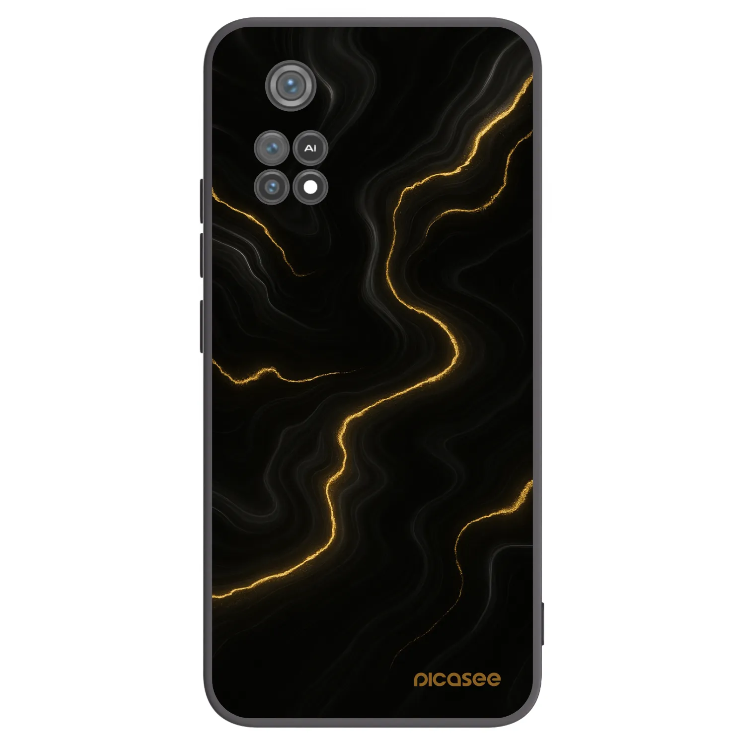 Picasee crna silikonska maskica za Xiaomi Poco M4 Pro - Thunder