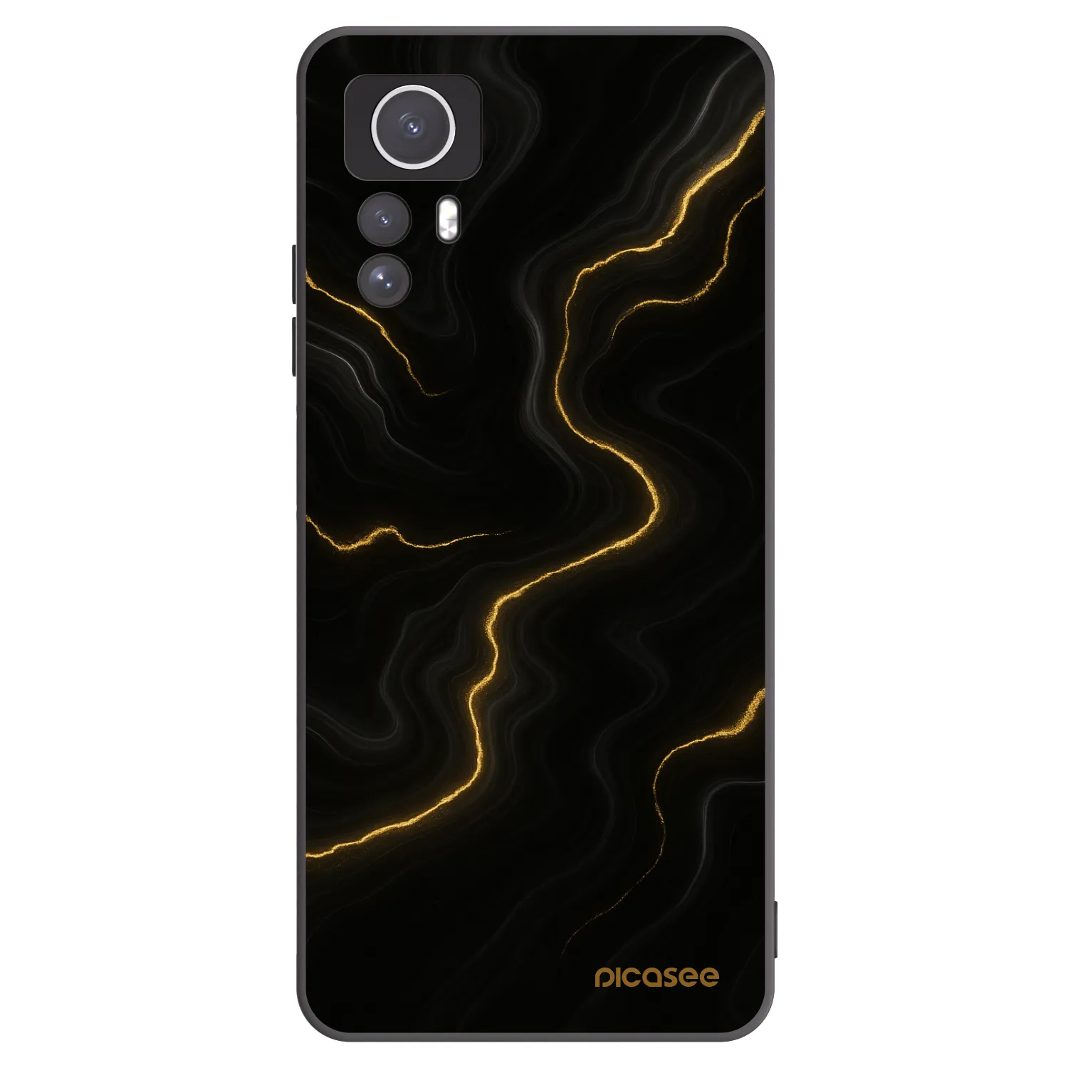 Picasee crna silikonska maskica za Xiaomi Redmi Note 12S - Thunder