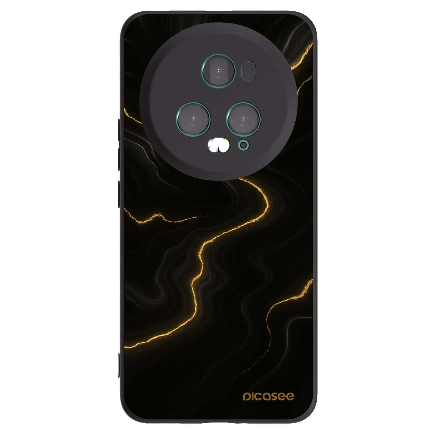 Picasee crna silikonska maskica za Honor Magic5 Pro - Thunder
