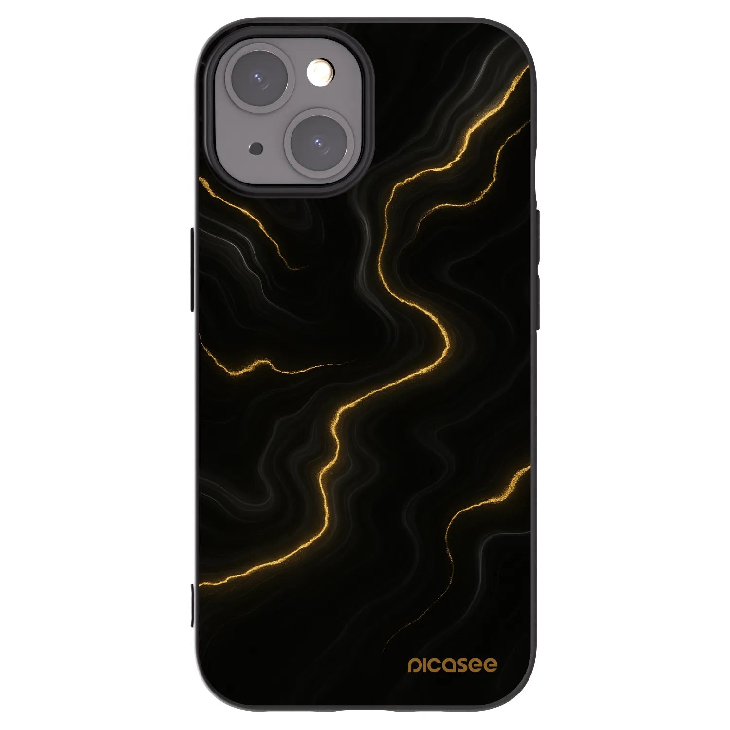 Picasee crna silikonska maskica za Apple iPhone 15 - Thunder