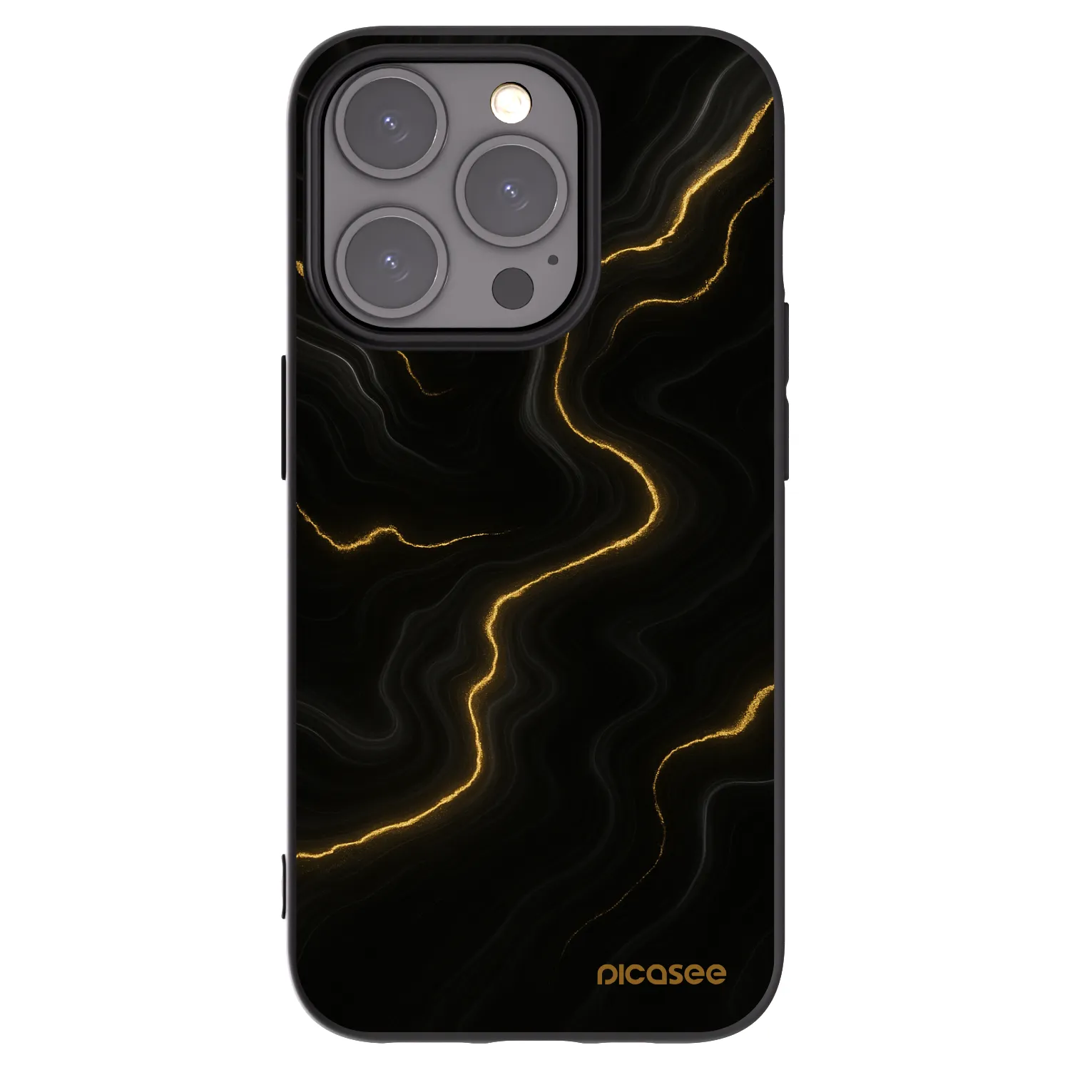 Picasee crna silikonska maskica za Apple iPhone 15 Pro - Thunder