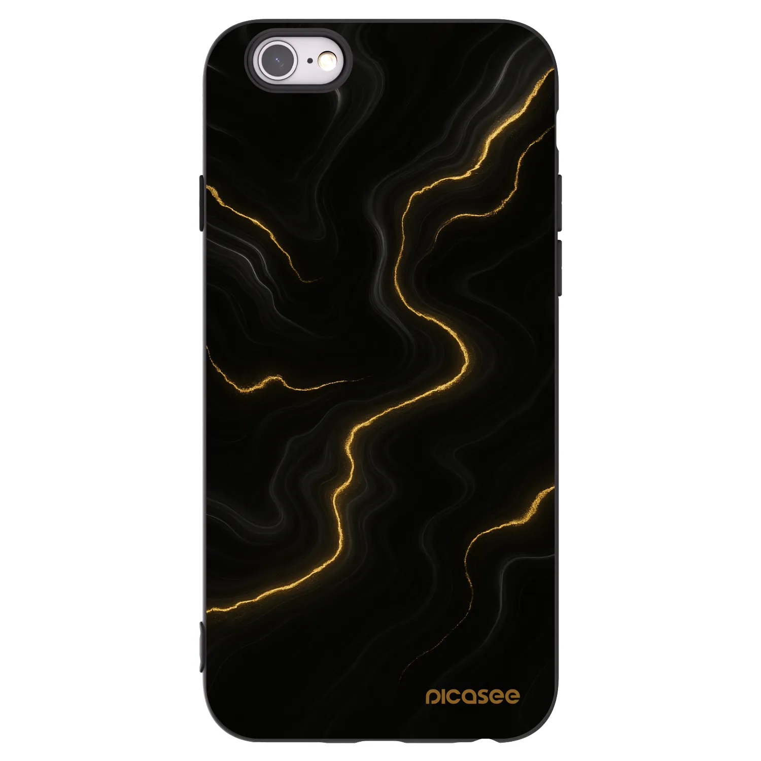Picasee crna silikonska maskica za Apple iPhone 6/6S - Thunder