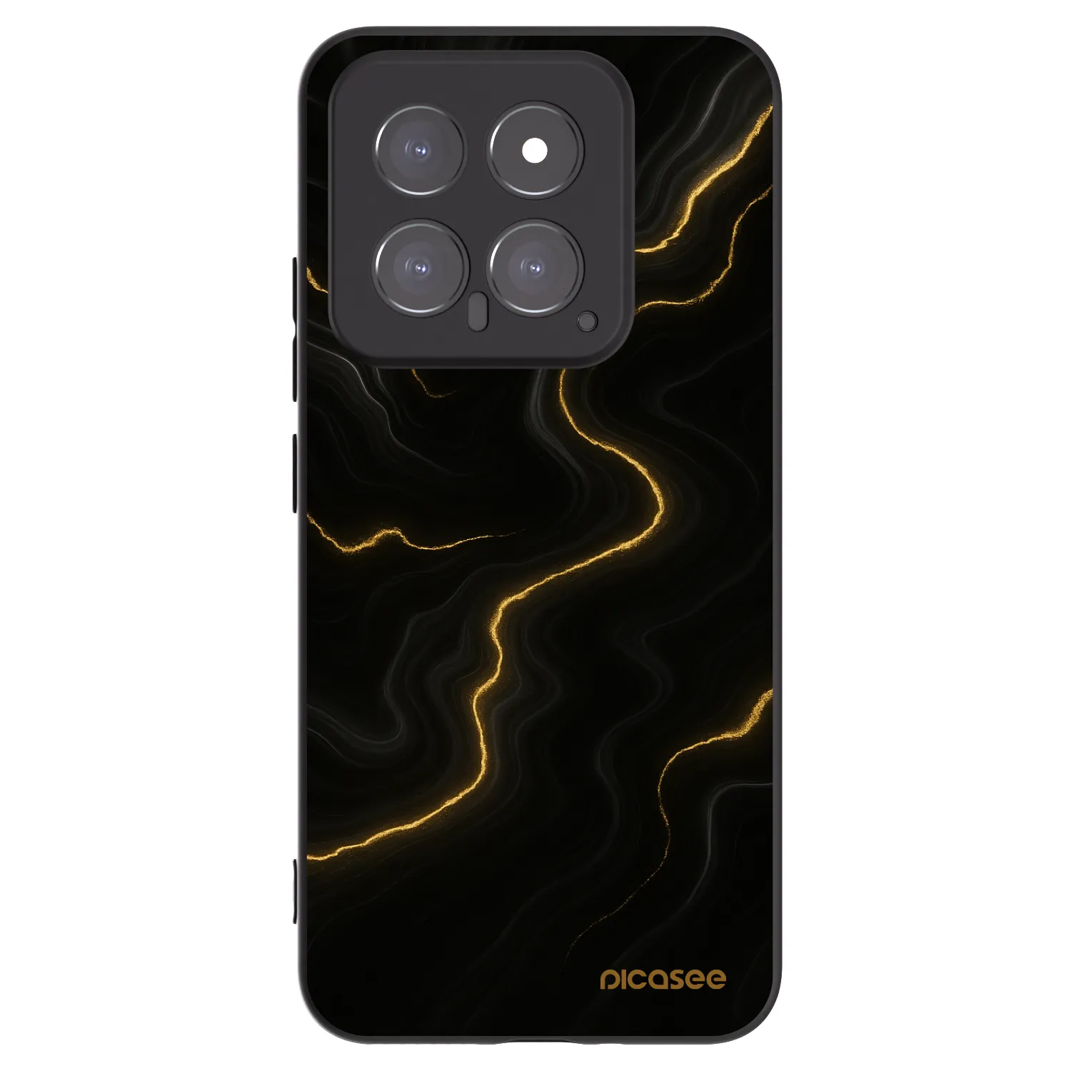 Picasee crna silikonska maskica za Xiaomi 14 - Thunder