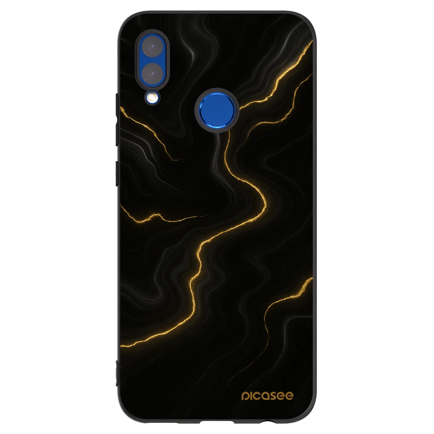 Picasee crna silikonska maskica za Honor 10 Lite - Thunder